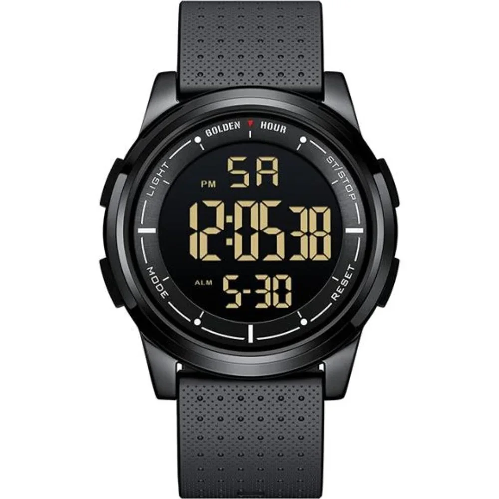 Ultra-Thin Minimalist Sports Waterproof Digital Watches Men, Black